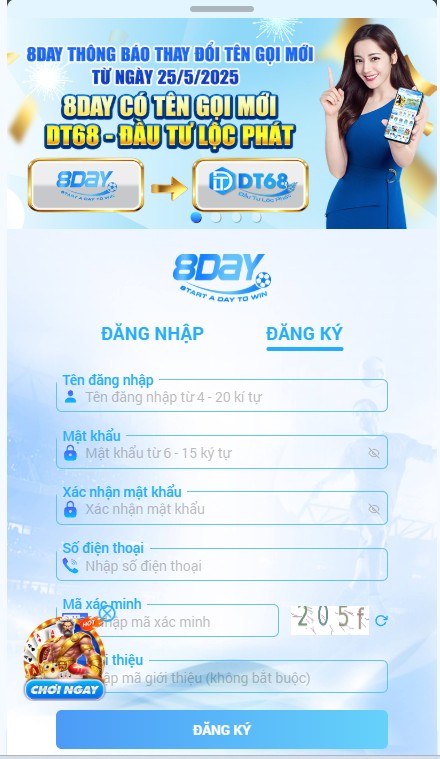 Dt68-Nhà Cái Uy Tín Nhất Việt Nam Với Hoàn Trả Cao Quy trình đăng ký tài khoản nhanh chóng